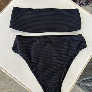 Topshop Black Bandeau Bikini Set